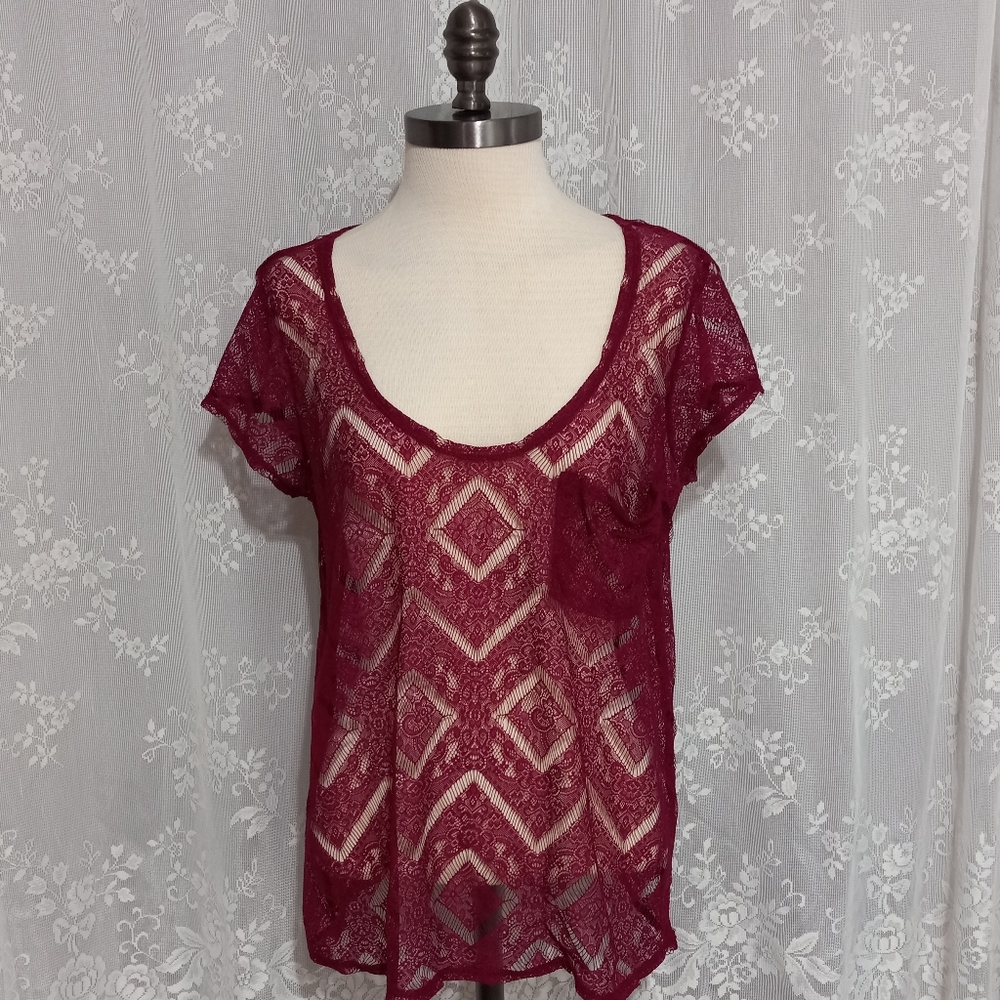 Urban Outfitters Kimchi Blue - Short Sleeve Lace Top